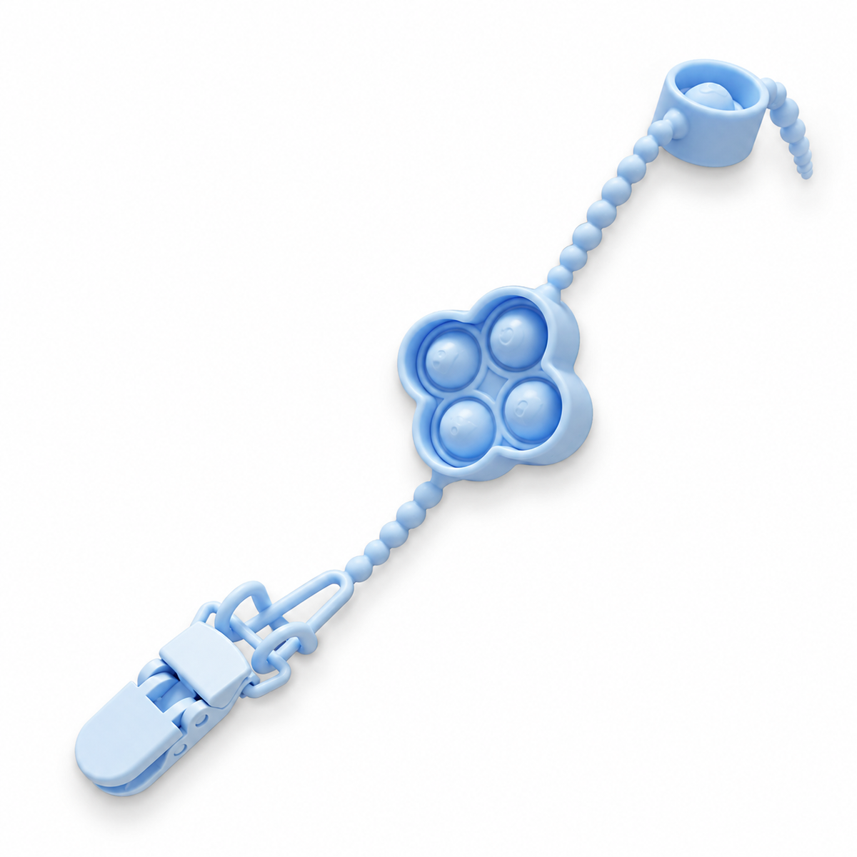 Blue Pop-It Silicone Pacifier Chain