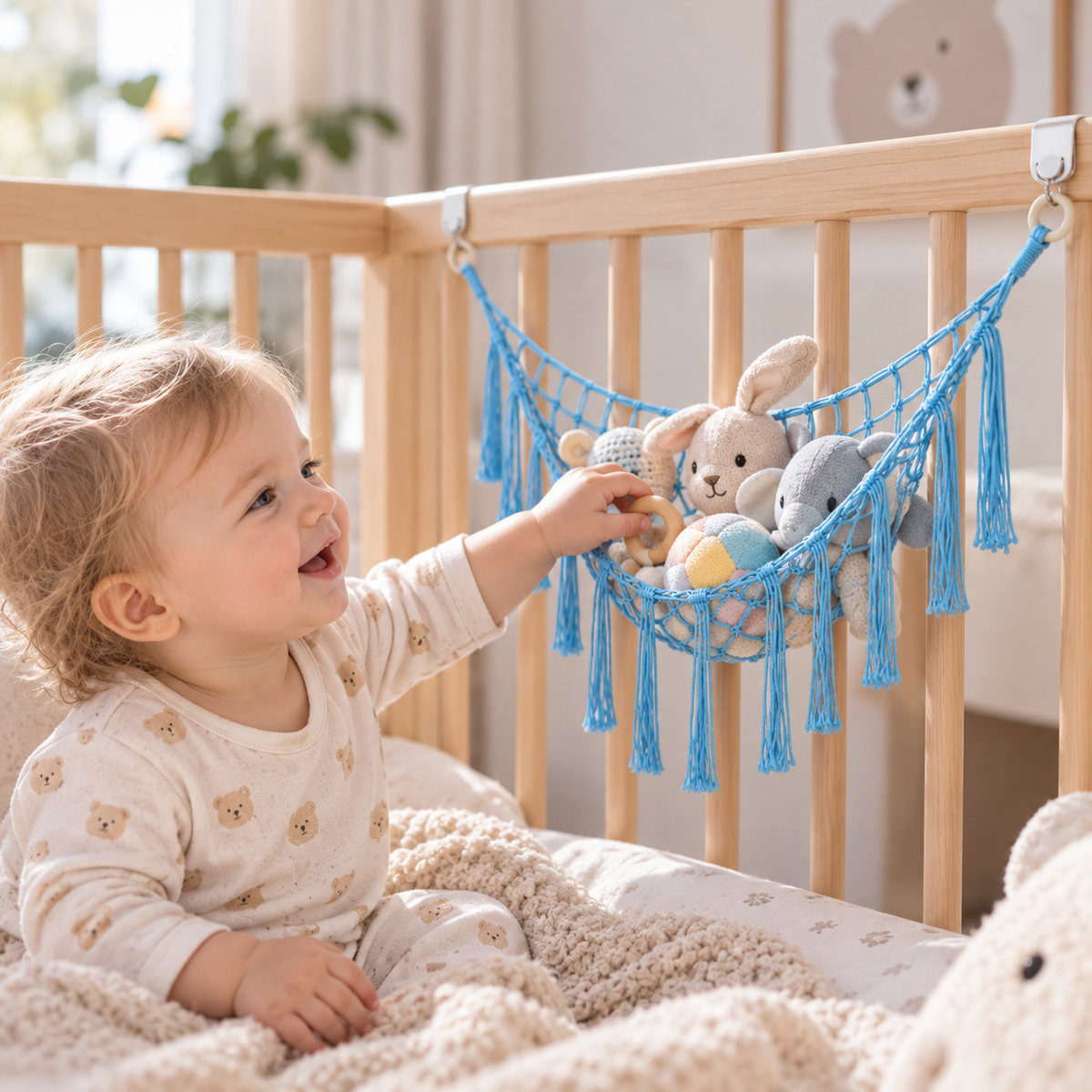 Elegant Blue Triangle Toy Hammock