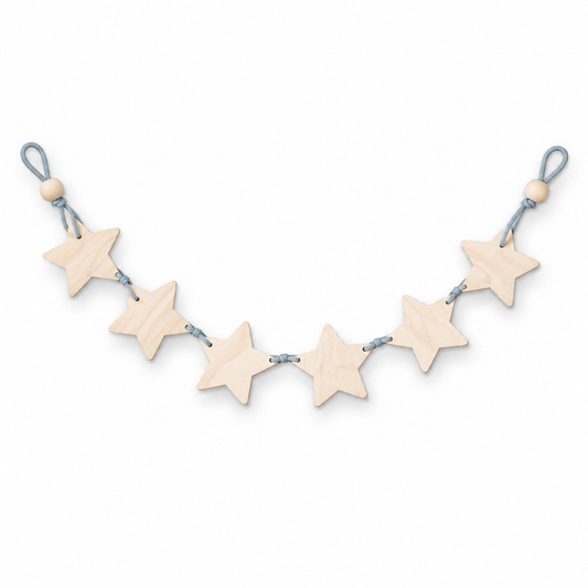 Natural Wood Star Garland