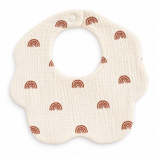 Rainbow Crinkle Cotton Bib