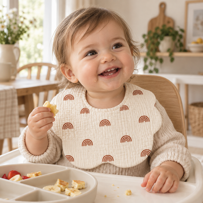Rainbow Crinkle Cotton Bib