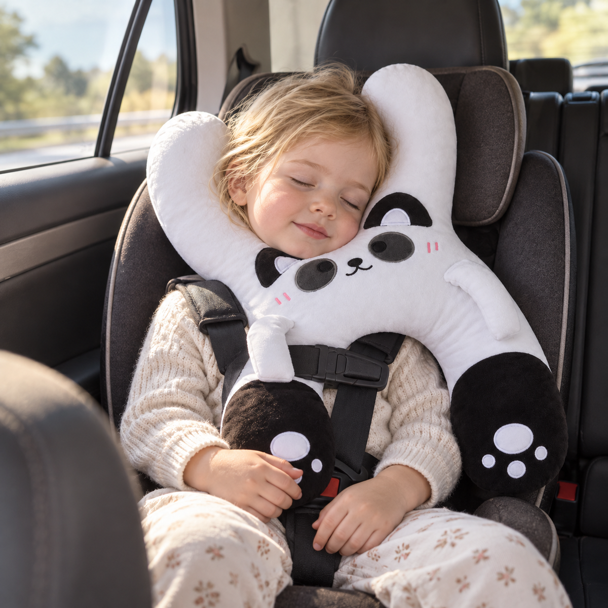 Giant Panda Rear-Seat Sleeping Pillow
